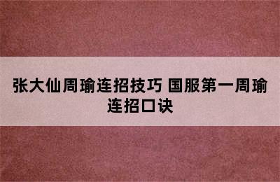 张大仙周瑜连招技巧 国服第一周瑜连招口诀